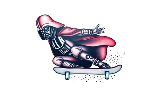 Darth Vader skateboarding >
blue & red tattoo idea