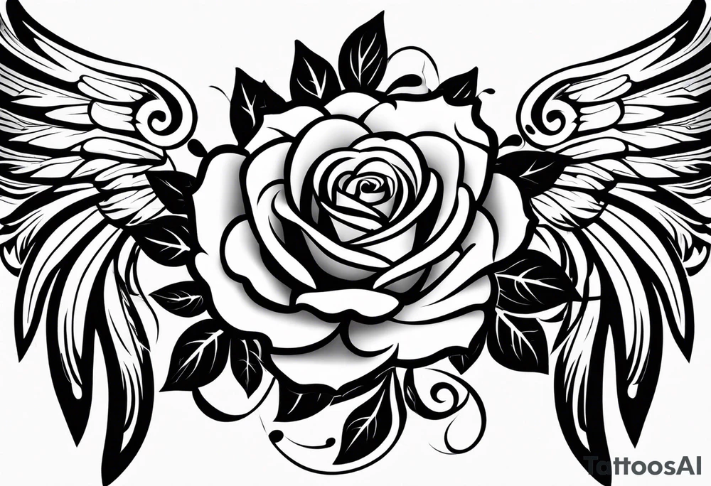 forearm tattoo
tribal wing includin a rose tattoo idea