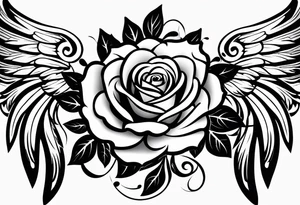 forearm tattoo
tribal wing includin a rose tattoo idea