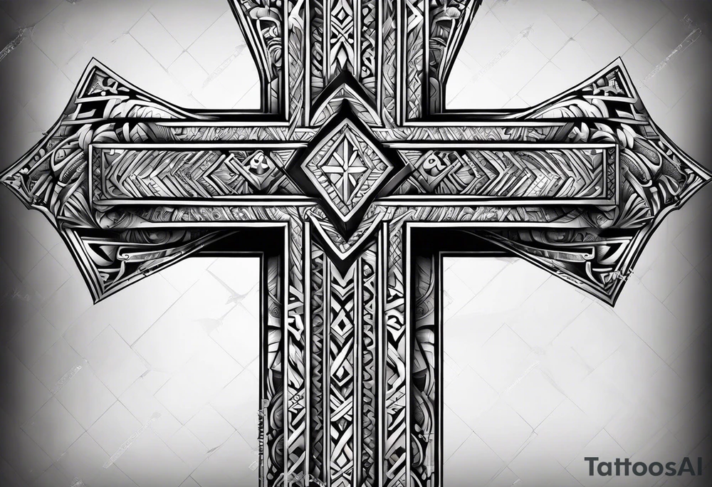 Samoan christian cross tattoo idea