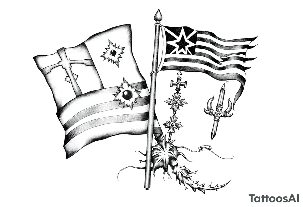 Palauan and Yap Micronesia fsm tribal flags put together tattoo idea