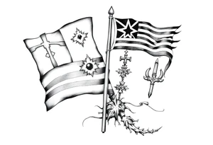Palauan and Yap Micronesia fsm tribal flags put together tattoo idea