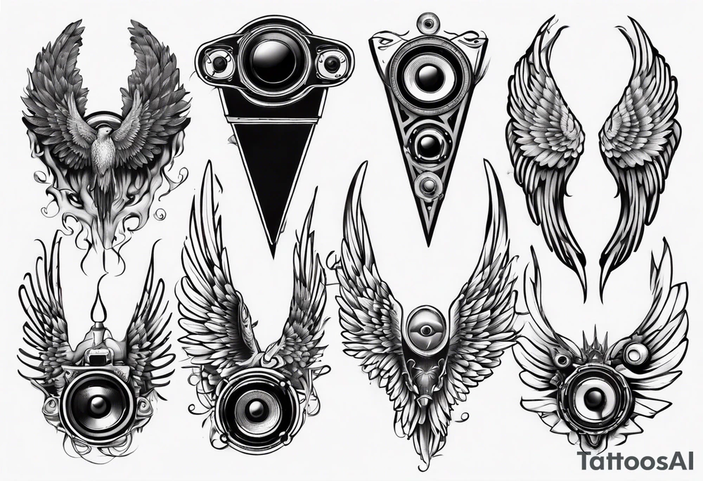 speaker wings tattoo idea