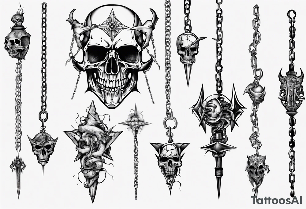 mace on a chain tattoo idea