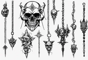 mace on a chain tattoo idea