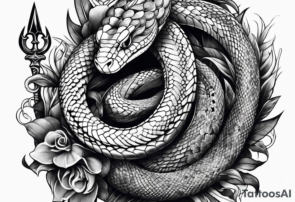 snake with dagger tattoo idea