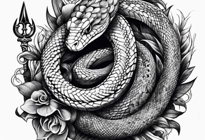 snake with dagger tattoo idea