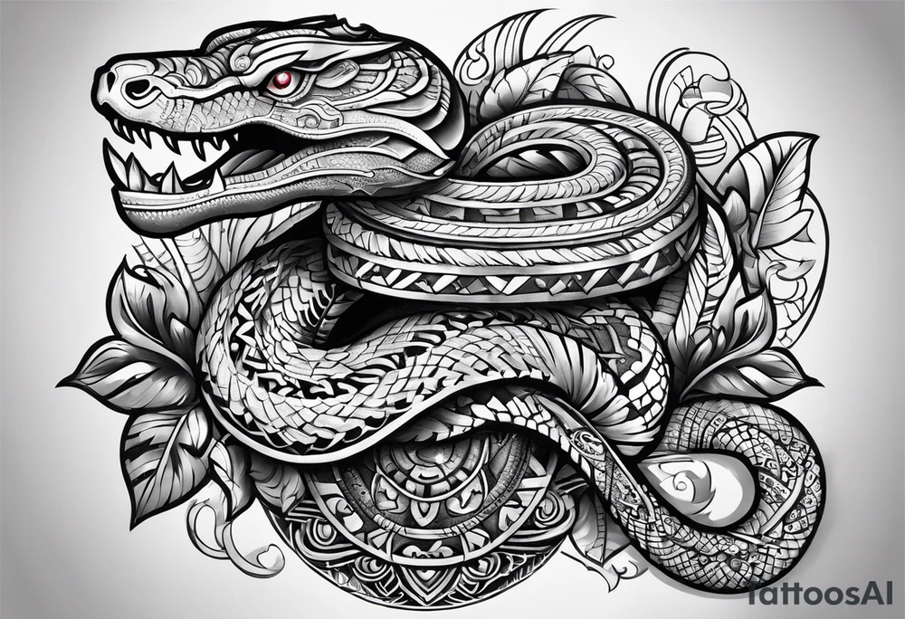 Aztec snake tattoo idea