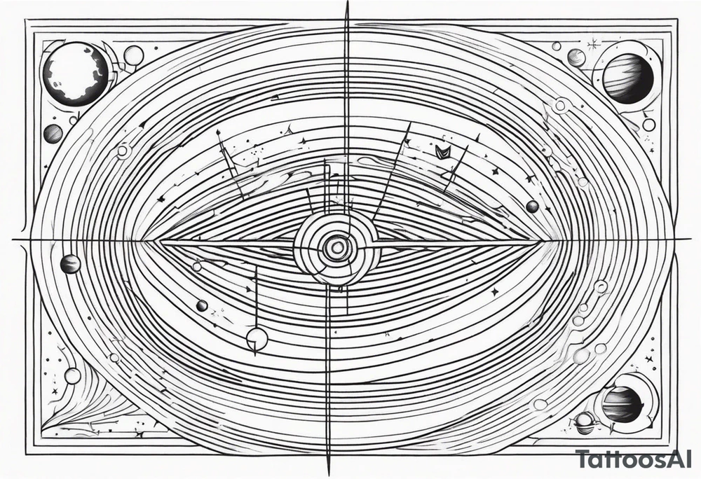 space time surface bend schematic tattoo idea