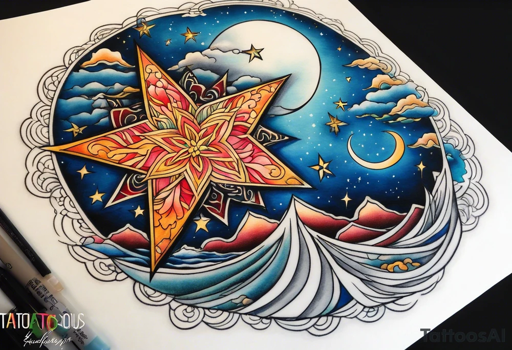 A star in the sky tattoo idea