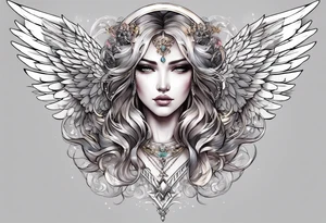 Arc angel with wings tattoo idea