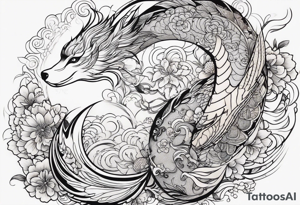 Огонь вода любовь tattoo idea