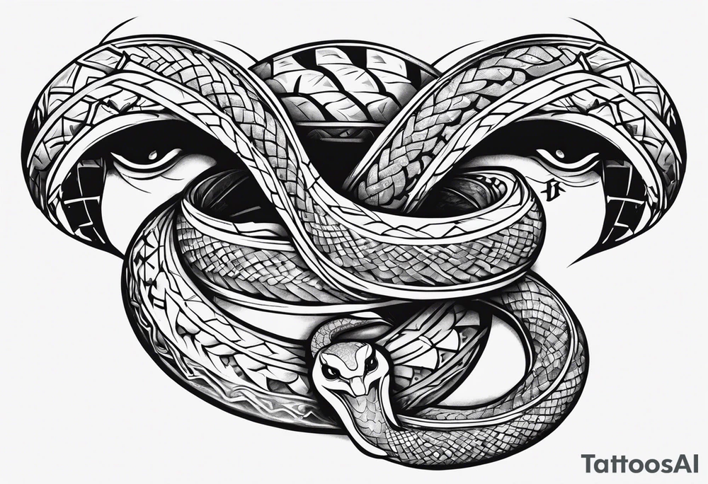 cross with snake wrapped around it with the words Matthew 22:4 tattoo idea