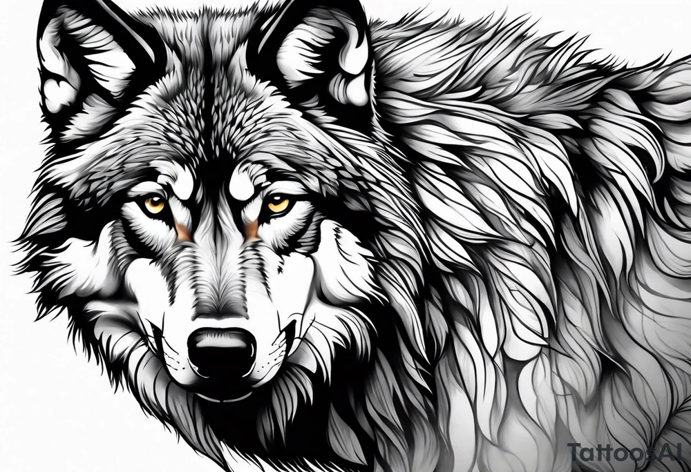 Grey wolf tattoo idea