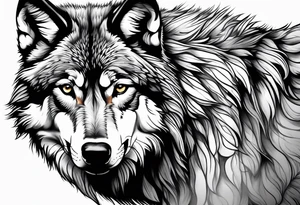 Grey wolf tattoo idea