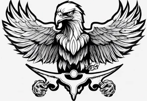 Eagle with a joint in its mouth tattoo idea