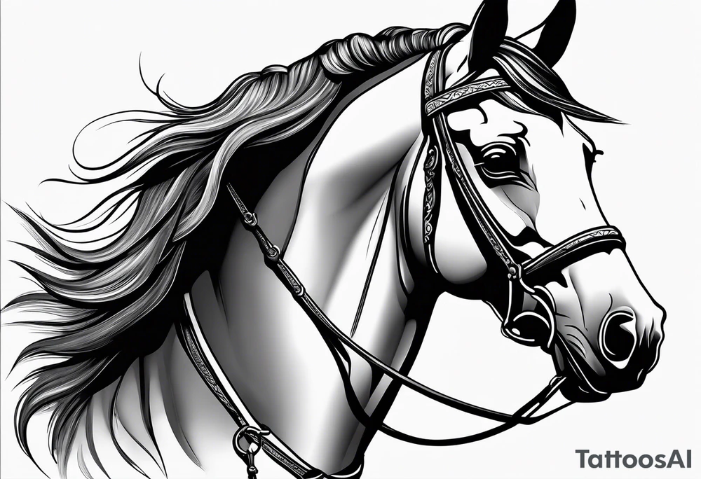 Horse drawn using simple lines tattoo idea