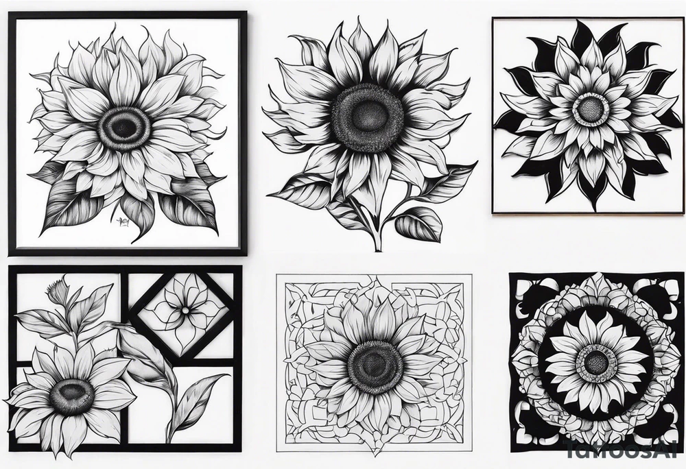 Sunflower sleeve tattoo idea