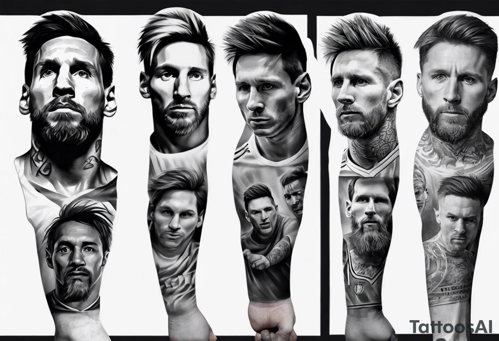 Icons portraits 
ARM SLEEVE 
REALISTIC
messi tattoo idea