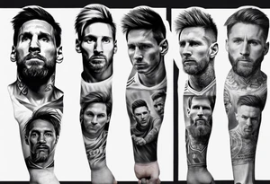 Icons portraits 
ARM SLEEVE 
REALISTIC
messi tattoo idea