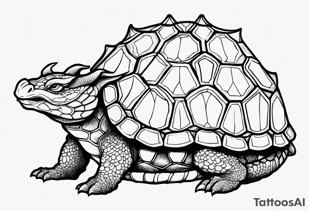 dragon with turtle shell tattoo idea