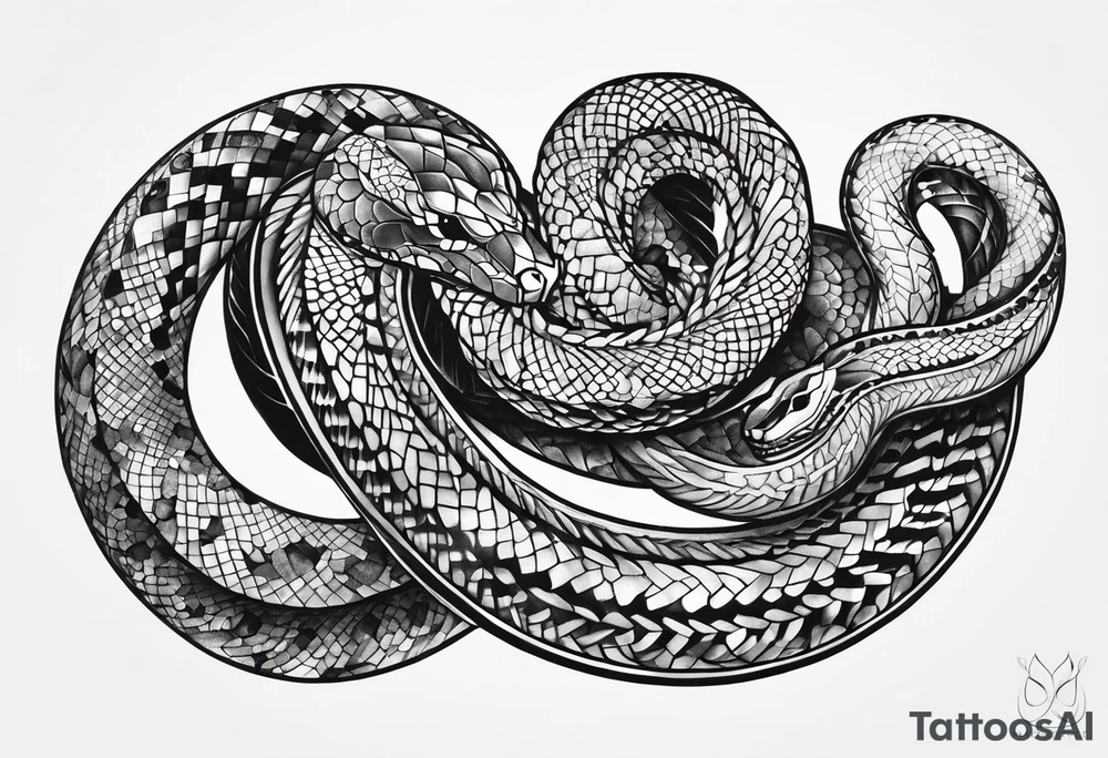 gemstone snake crystal body tattoo idea