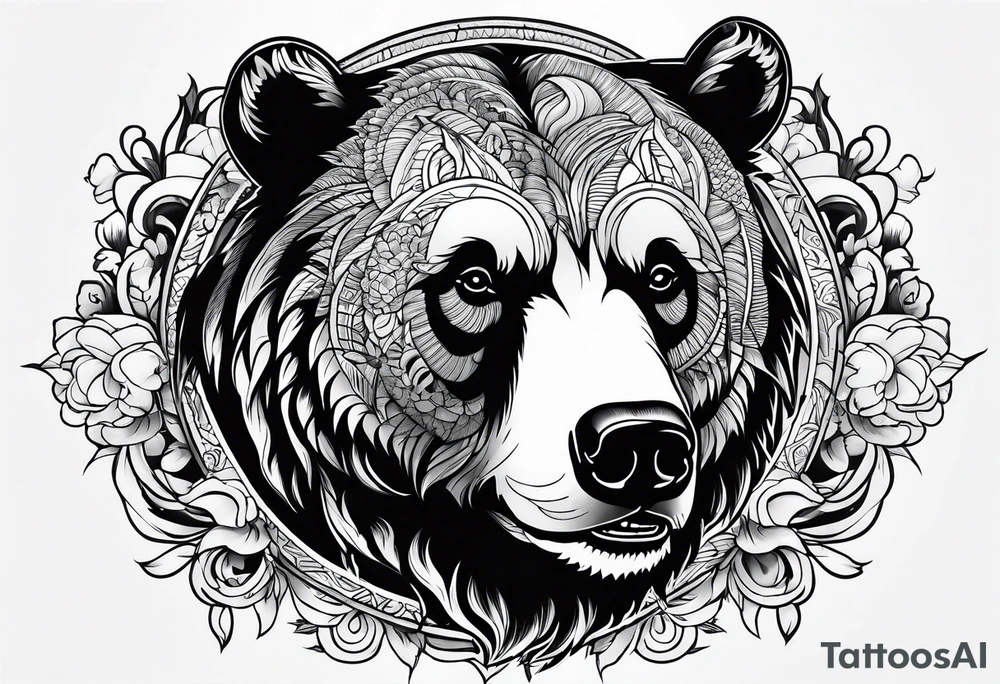 A Bear not many details tattoo idea