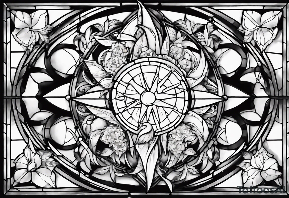Stained glass window tattoo idea