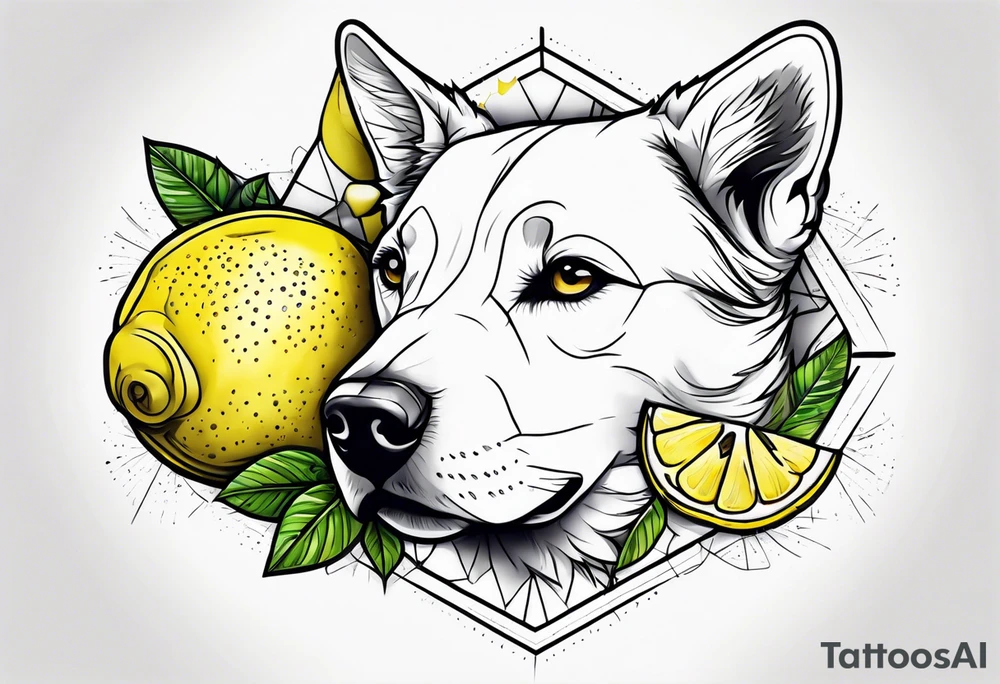 a lemon and a paw tattoo idea