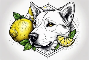 a lemon and a paw tattoo idea