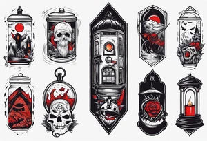 horror movie theme tattoo sleeve tattoo idea