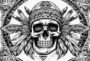 Native American Skeleton Arrow Burial tattoo idea