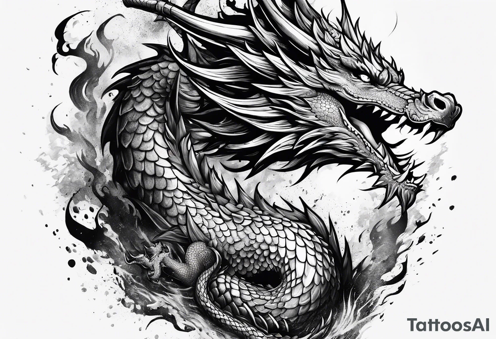 Dragon explosion tattoo idea