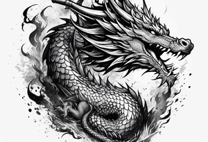 Dragon explosion tattoo idea