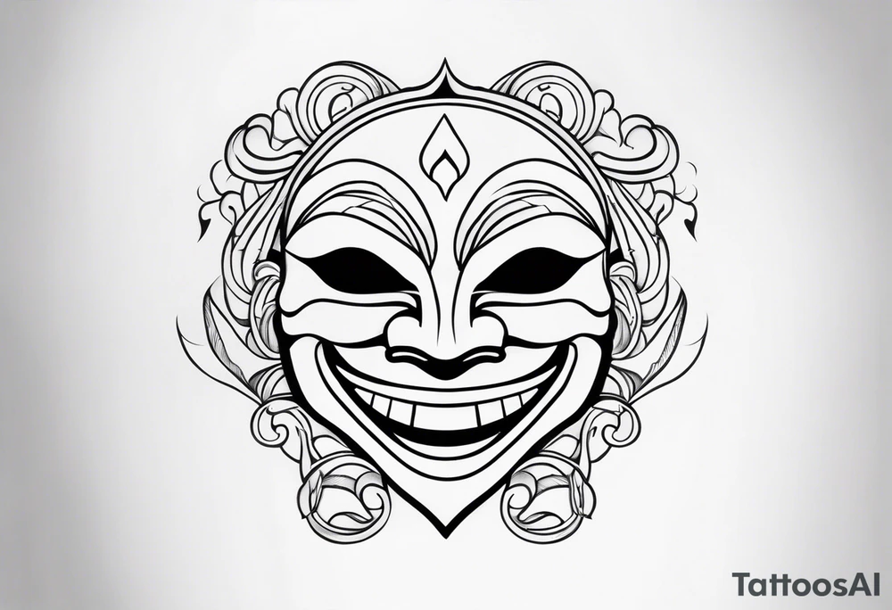 Cool looking Laughing mask tattoo idea