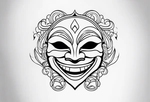 Cool looking Laughing mask tattoo idea