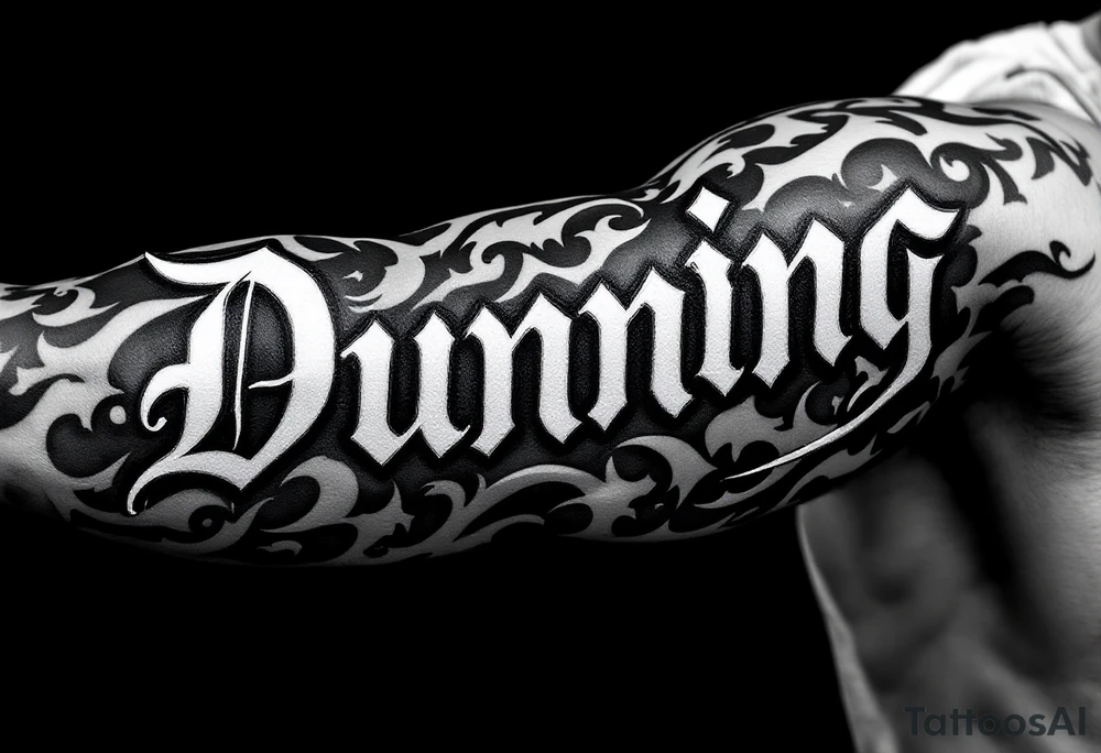 Dunning , Details include Old English Font tattoo idea