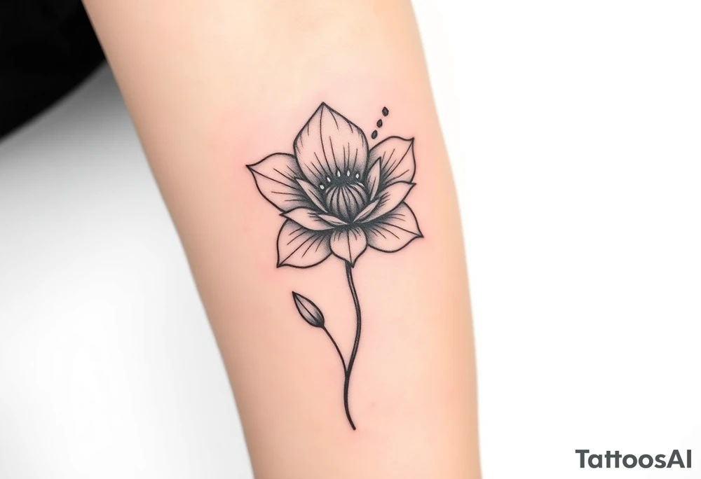 A minimalist flower tattoo that represents a shattered and betrayed gemini woman who fought hard throughout this year. tattoo idea