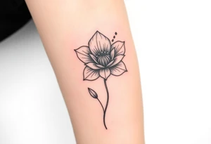 A minimalist flower tattoo that represents a shattered and betrayed gemini woman who fought hard throughout this year. tattoo idea