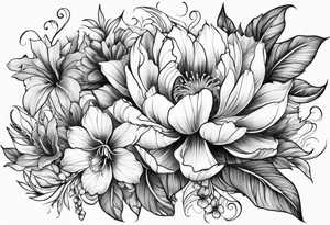 Flowers and plants tattoo idea