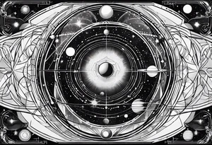 a geometrical representation of the solar system tattoo idea
