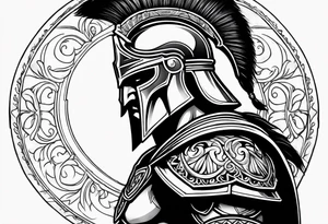 Spartan warrior shoulders and up tattoo idea
