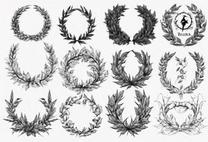 Berserk brand wreath leaves tattoo idea