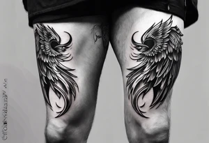 wings tattoo in leg for men tattoo idea
