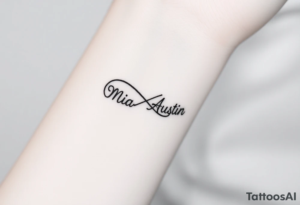 Infinity symbol with the name's Mia and Austin tattoo idea Infinity symbol with the name's Mia and Austin tattoo idea