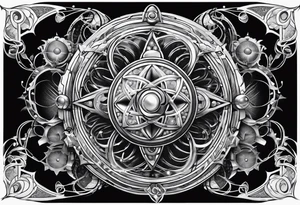 atom with quantum electron cloud tattoo idea