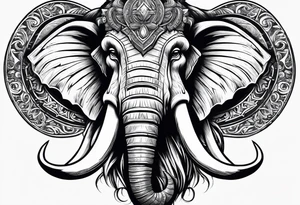 berserking strong mammoth head centerpiece tattoo idea