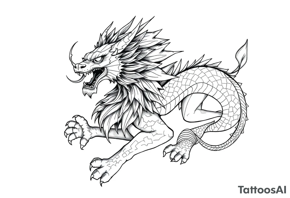 Lion dragon tattoo idea
