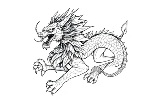 Lion dragon tattoo idea