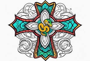 a cross with a snake around it tattoo idea